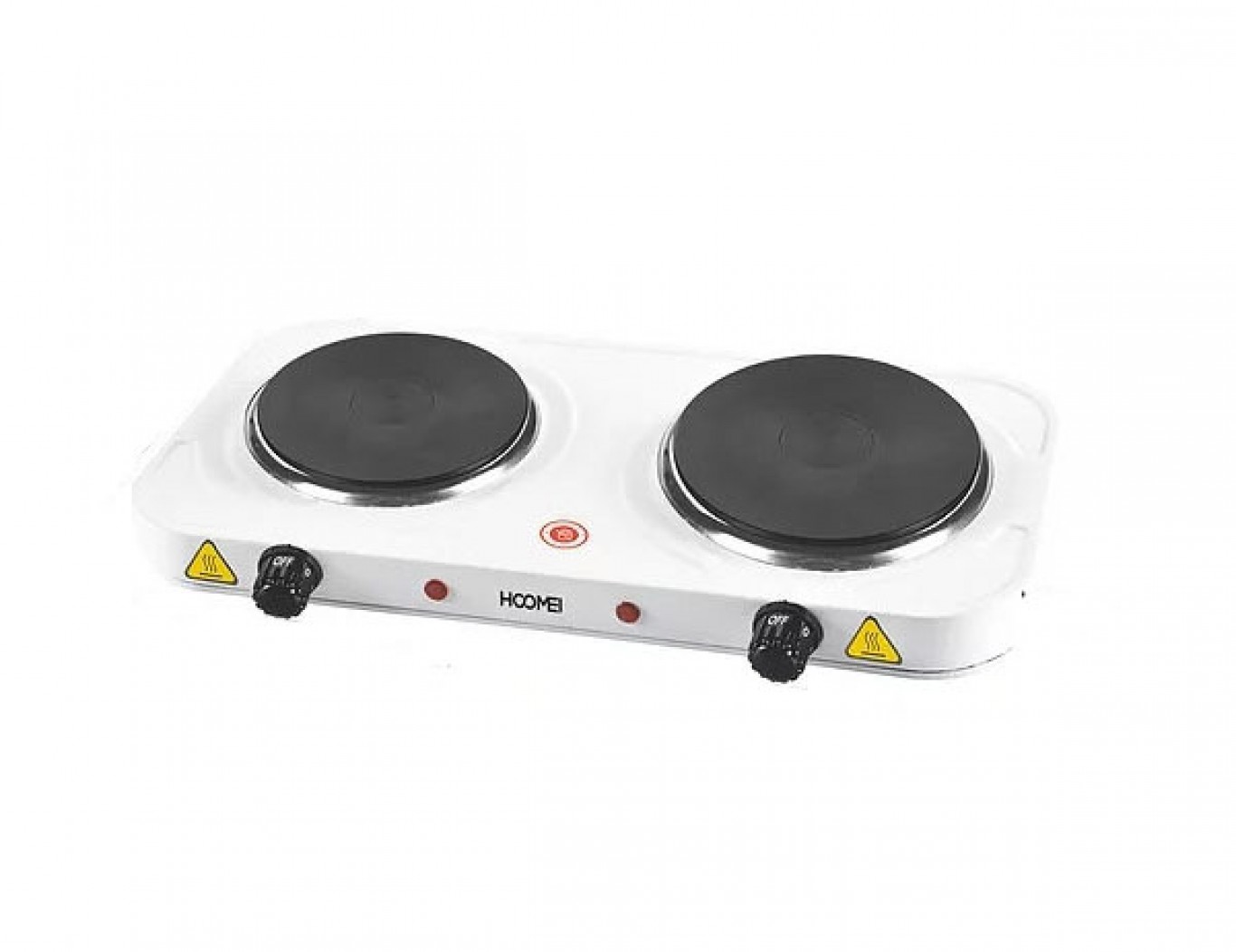 Hoomei® Διπλή Επιτραπέζια Εστία Εμαγιέ 2500W με 5 Ρυθμίσεις Θερμοκρασίας HM-5625 - Λευκή